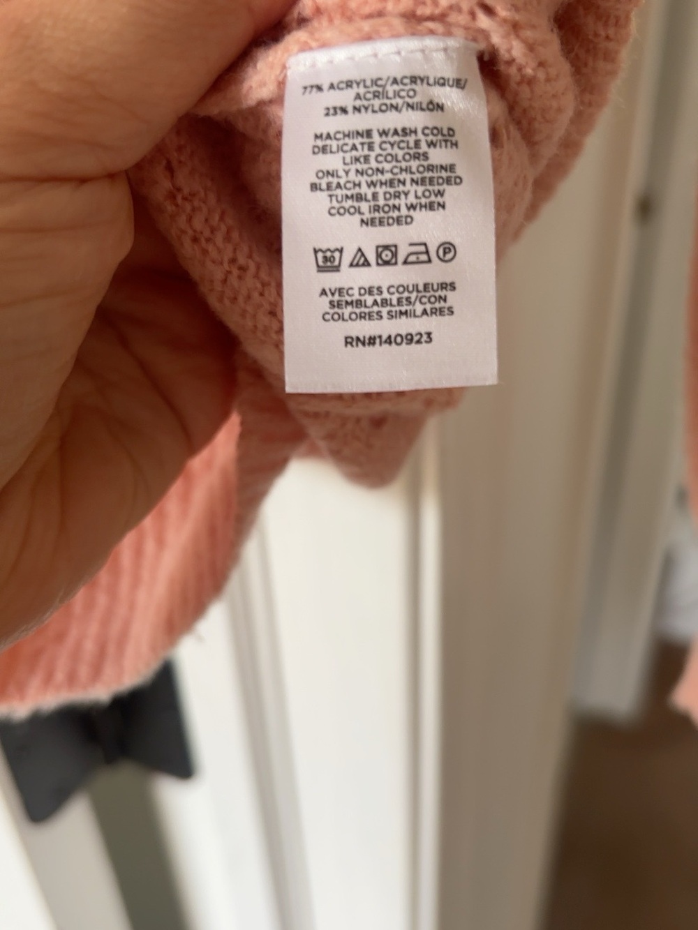 LOFT Peach Pointelle Open Knit Puff Sleeve Sweater XS - Picture 6 of 6